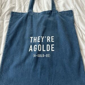 Agolde Denim Blue Tote Bag
